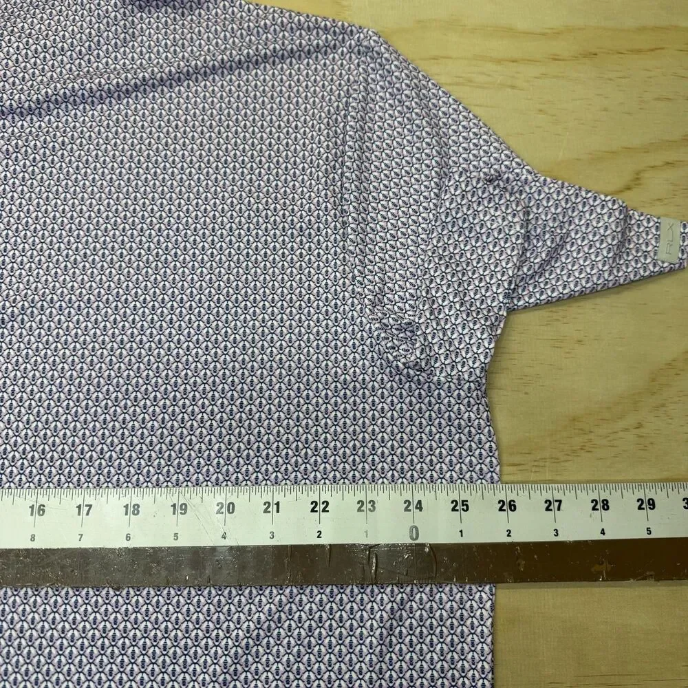 NEW RLX Ralph Lauren Golf Purple Navy Bee Print Performance Polo Shirt XL - Picture 12 of 14
